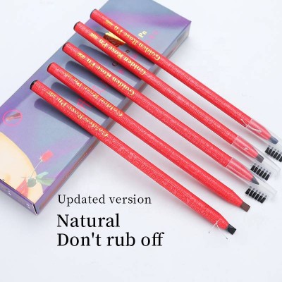 private label  gold rose pull line eyebrow concealer pencil with brush waterproof  long-lasting tearing brows pencil